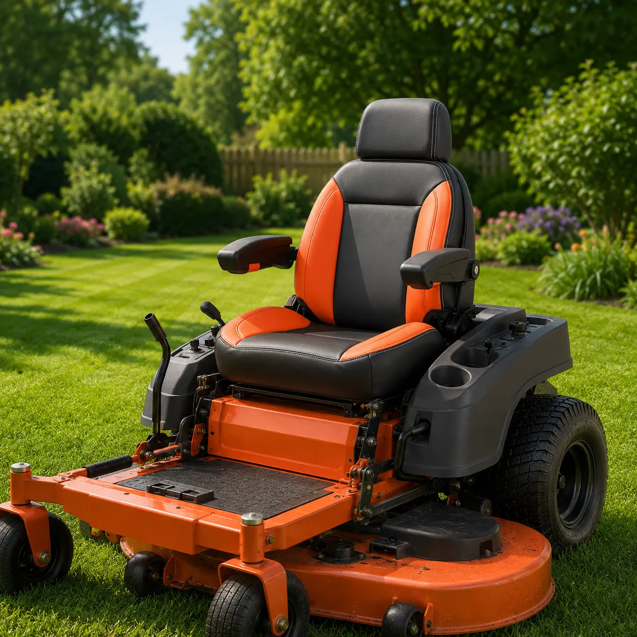 Lawn mower seat YY70: ride-on mower seat mounted on the machine deck