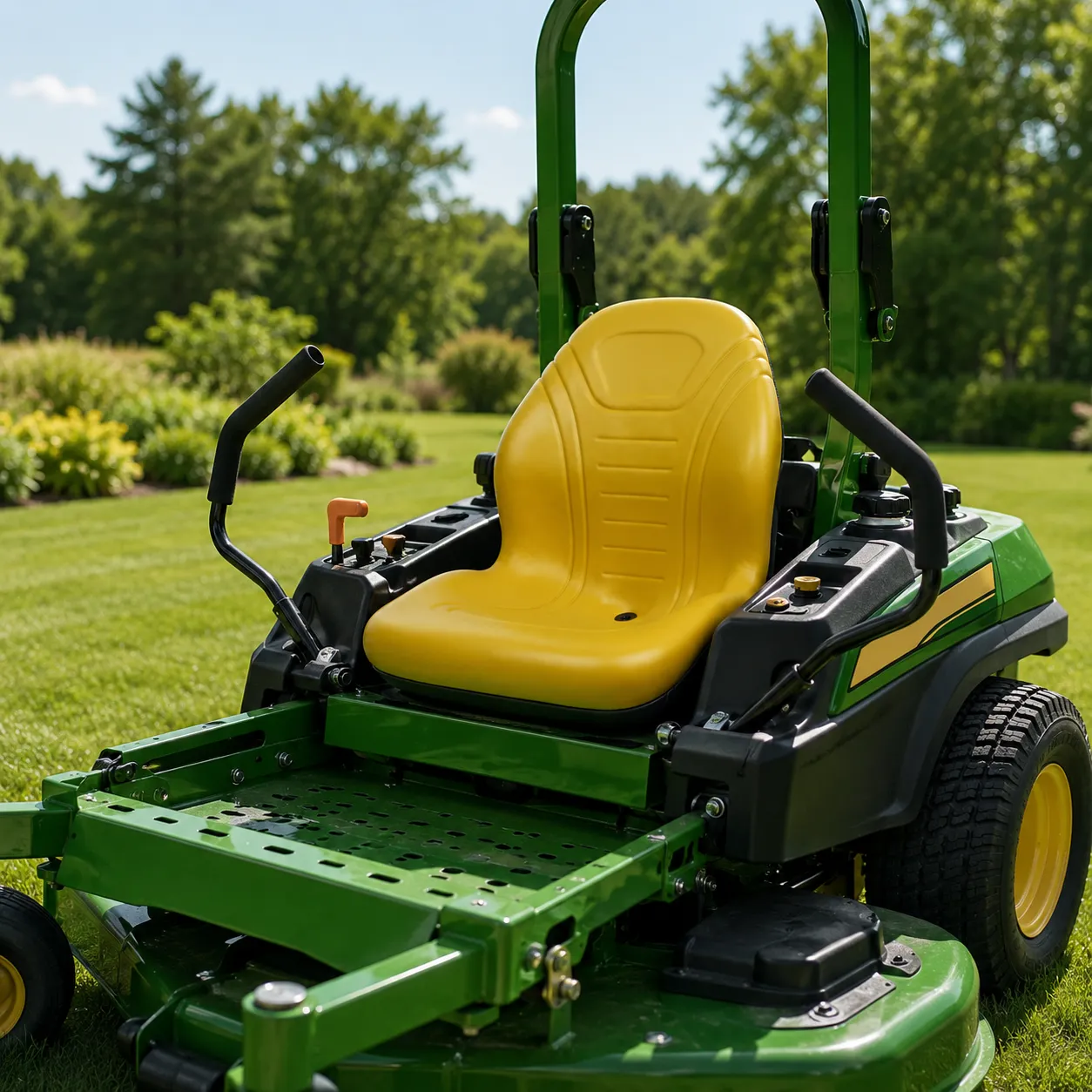Lawn mower seat cover fitted to a YY70 deck seat