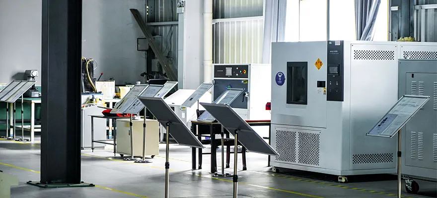 Mechanical test instrumentation dials in the industrial vehicle seat manufacturer's test centre